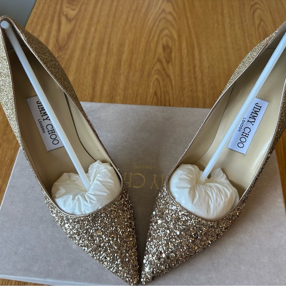 Gold glitter Jimmy Choo heels - Picture 1 of 4